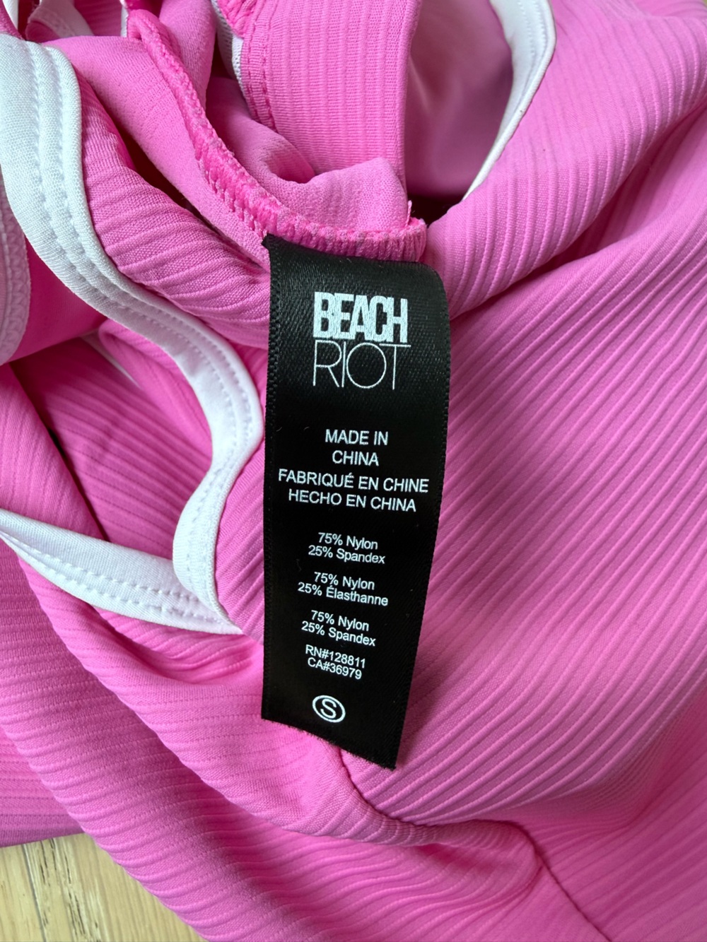 Beach Riot Pink Ribbed Sport Set with White Trim - Picture 6 of 6